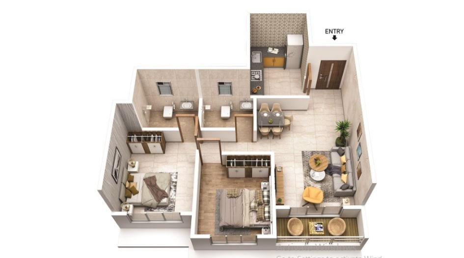 Makwise- Anuvidnyan-2BHK-3D-Plan (2)